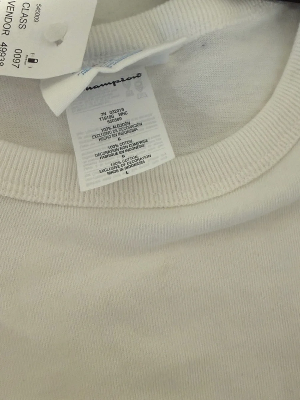 NWT Champion White Heritage Graphic Logo Short Sleeve Tee Rare Find Y2K L Summer - Picture 14 of 15